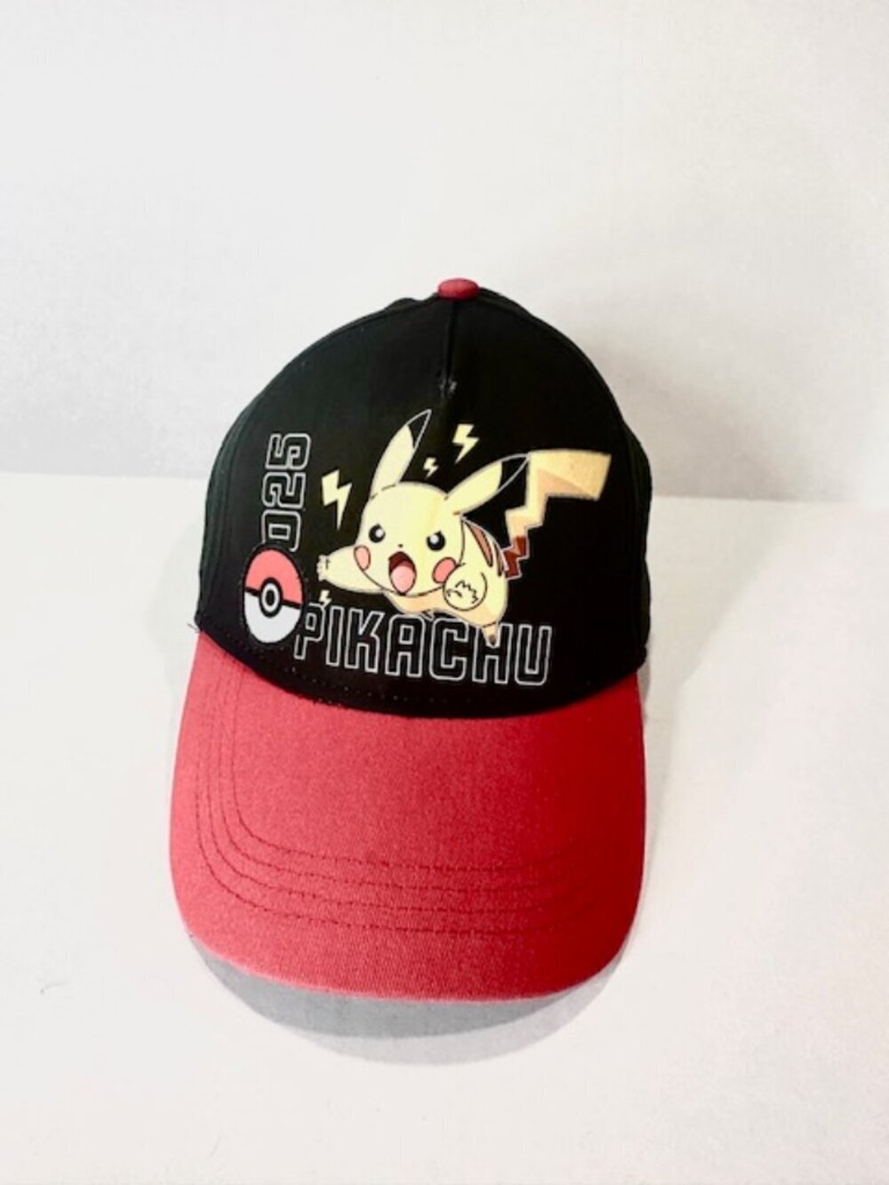 Pokemon Youth Pikachu Snapback Baseball Cap Hat Black & Red One Size Fits Most